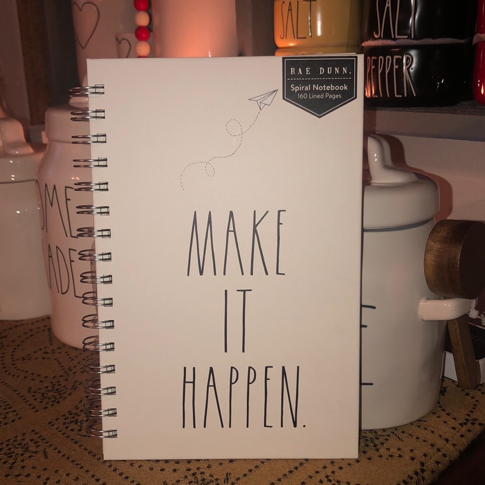 Rae Dunn MAKE IT HAPPEN Spiral Notebook
